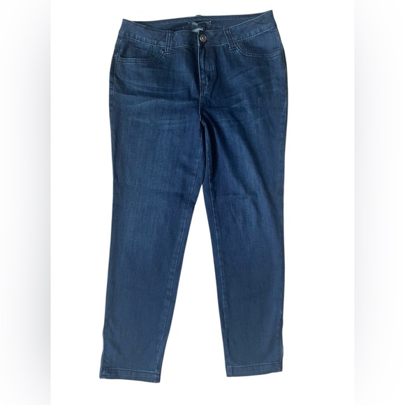 Kate & Mallory Cropped Ankle Stretch Jeans with Zipper Detail | 8 - Picture 1 of 4